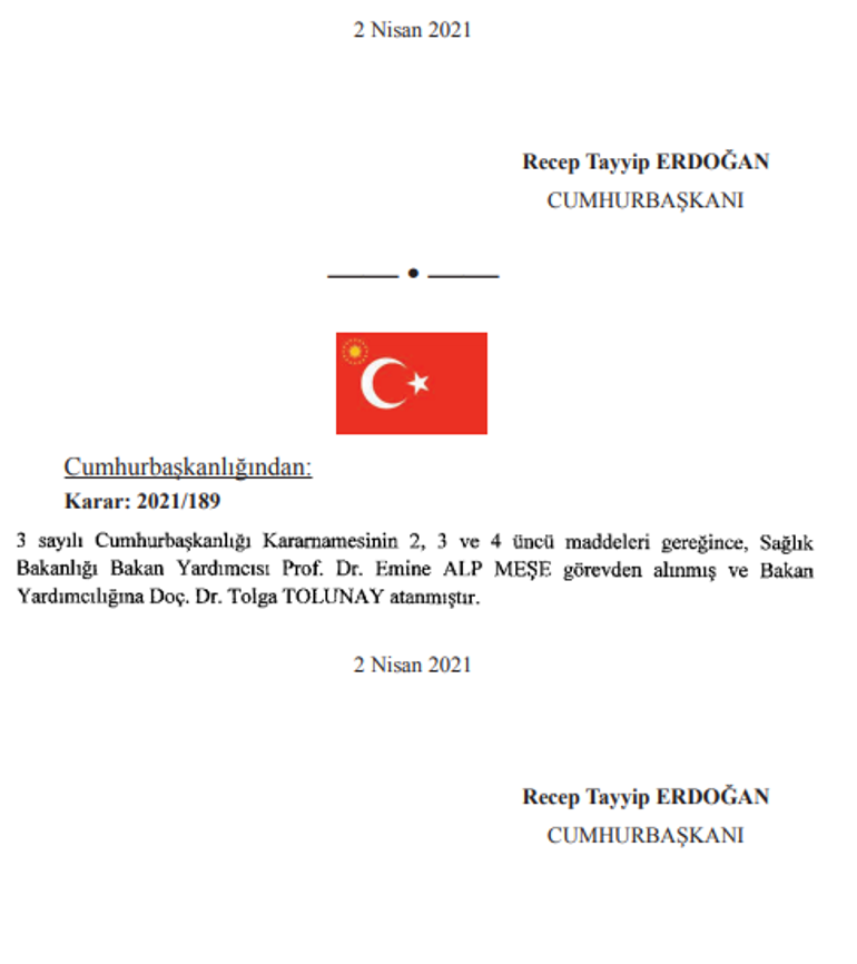 Son dakika: Sağlık Bakan Yardımcısı Tolga Tolunay oldu