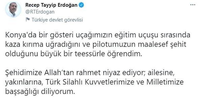 Son dakika... Cumhurbaşkanı Erdoğandan düşen askeri uçakla ilgili açıklama