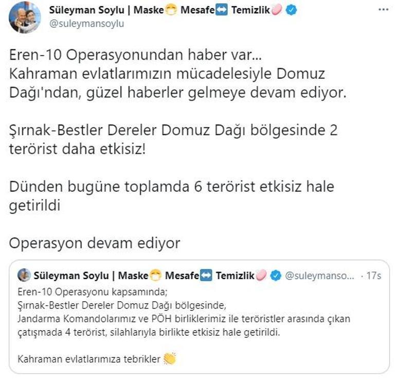 Bakan Soylu, güzel haberler gelmeye devam ediyor deyip paylaştı Sayı 8e yükseldi