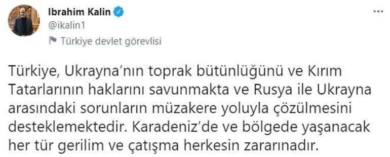 Cumhurbaşkanlığı Sözcüsü Kalından Ukrayna-Rusya gerilimi açıklaması