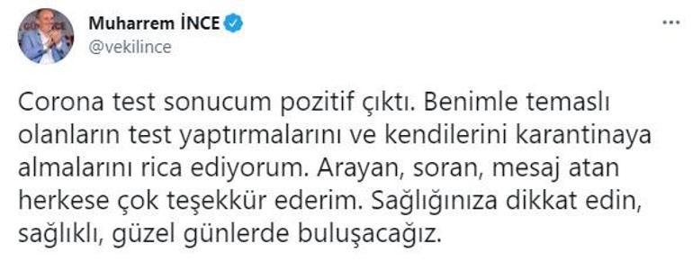 Son dakika... Muharrem İnce koronavirüse yakalandı