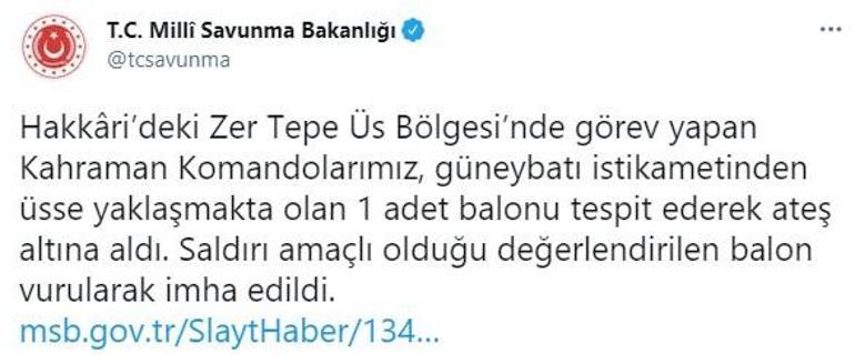 Son dakika... Türkiye görüntüleri paylaştı Balon yok edildi