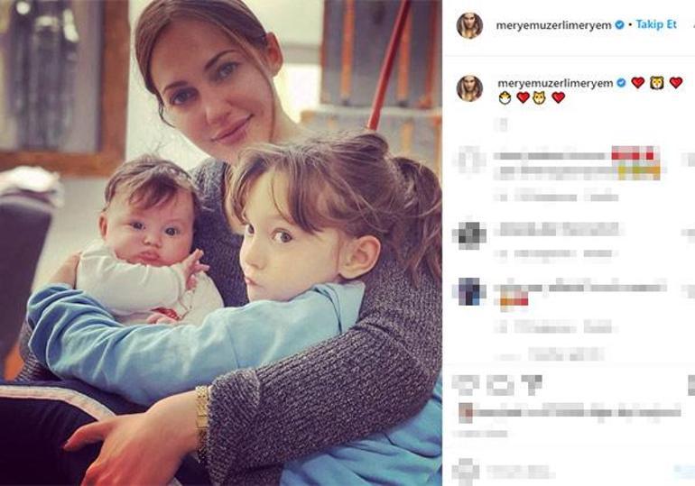 Meryem Uzerliden kızları Lara ve Lily Koi ile yeni poz