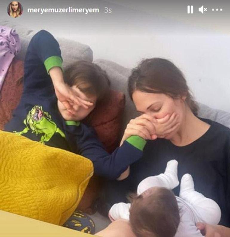 Meryem Uzerliden kızları Lara ve Lily Koi ile yeni poz