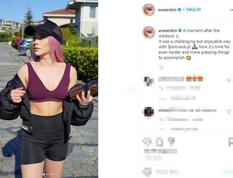 Ece Seçkinin karın kaslarına 100 bin beğeni