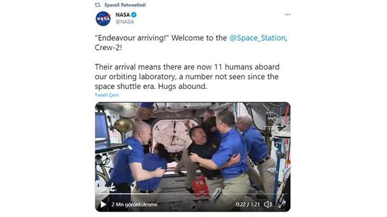 SpaceX ve NASA başardı: Astronotlar istasyona ulaştı