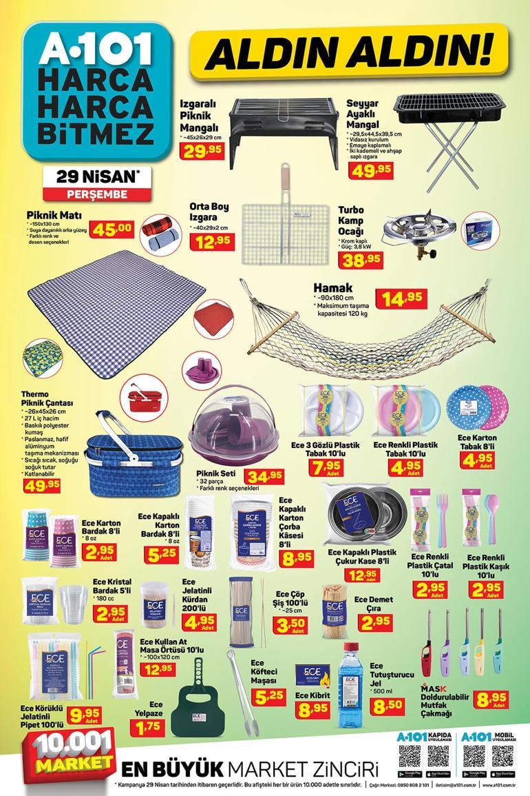 A101 Aldın Aldın aktüel kataloğunda bugün hangi ürünler satışta 29 Nisan A101 aktüel ürünler kataloğu...