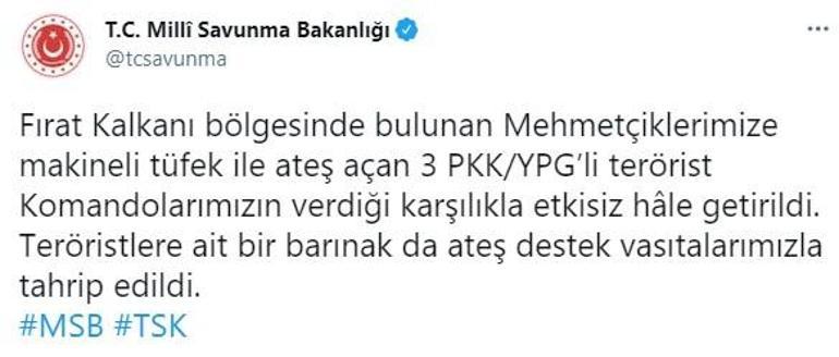 Son dakika... Makineli tüfekle saldıran 3 PKKlı etkisiz hale getirildi