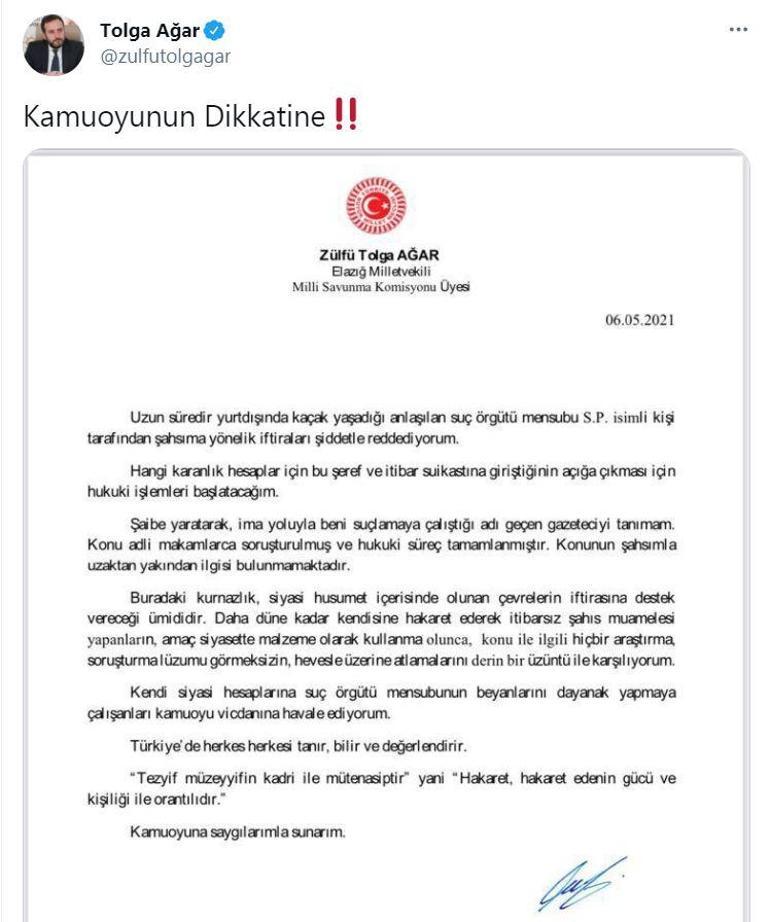 Son dakika Tolga Ağardan Sedat Pekere cevap