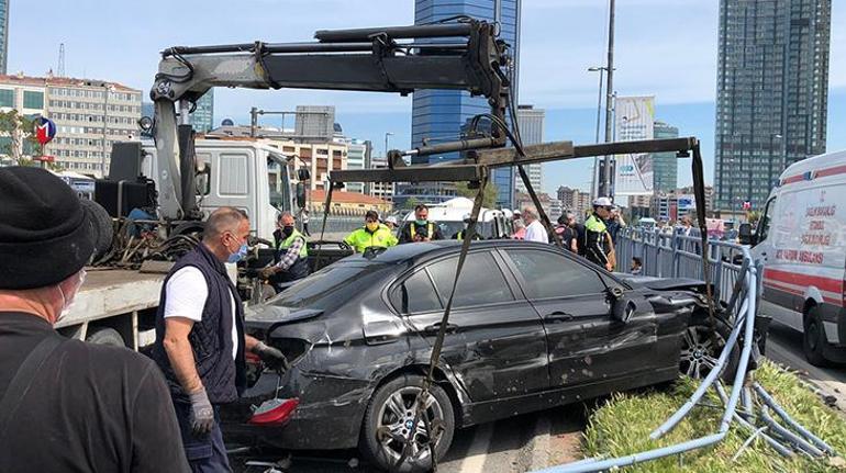 Beşiktaşta makas atan sürücü dehşet saçtı 4 yaralı 11 araç hasar gördü