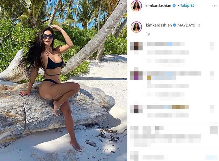 Kim Kardashianın bikinili fotoğrafında ayakları dikkat çekti