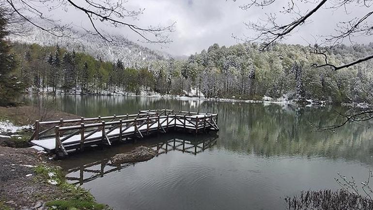 Borçka Karagöl Tabiat Parkında kar sürprizi