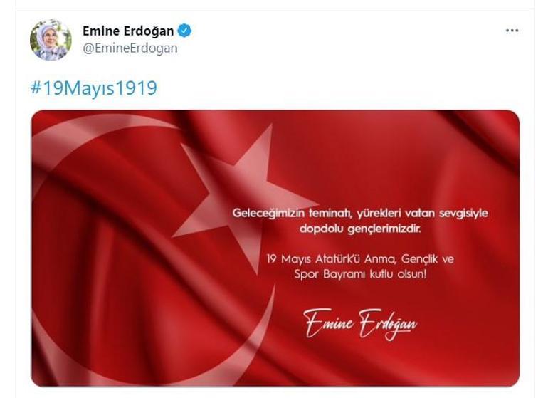 Emine Erdoğandan 19 Mayıs mesajı