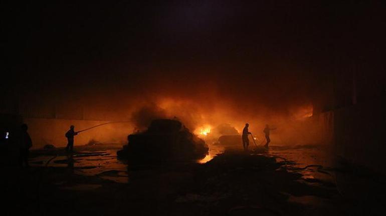 Aydında korkulu anlar Alevler gökyüzünü aydınlattı