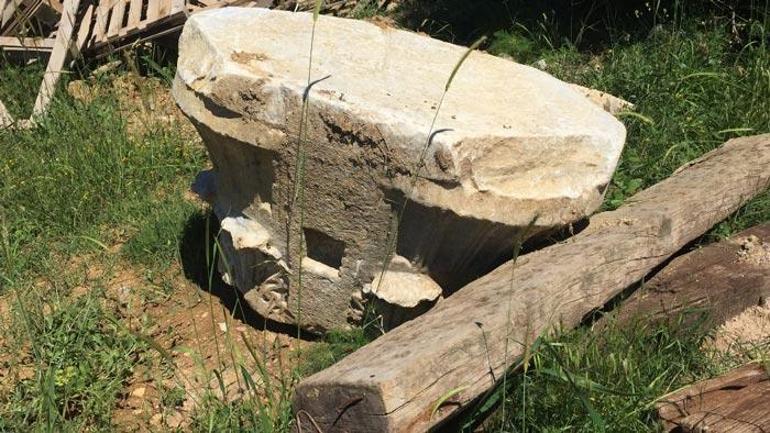 Millet bahçesi inşaatında bulundu Tarihi sütun