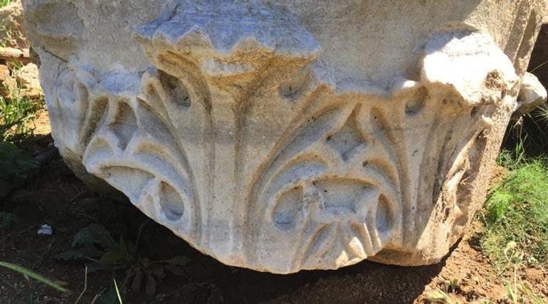 Millet bahçesi inşaatında bulundu Tarihi sütun