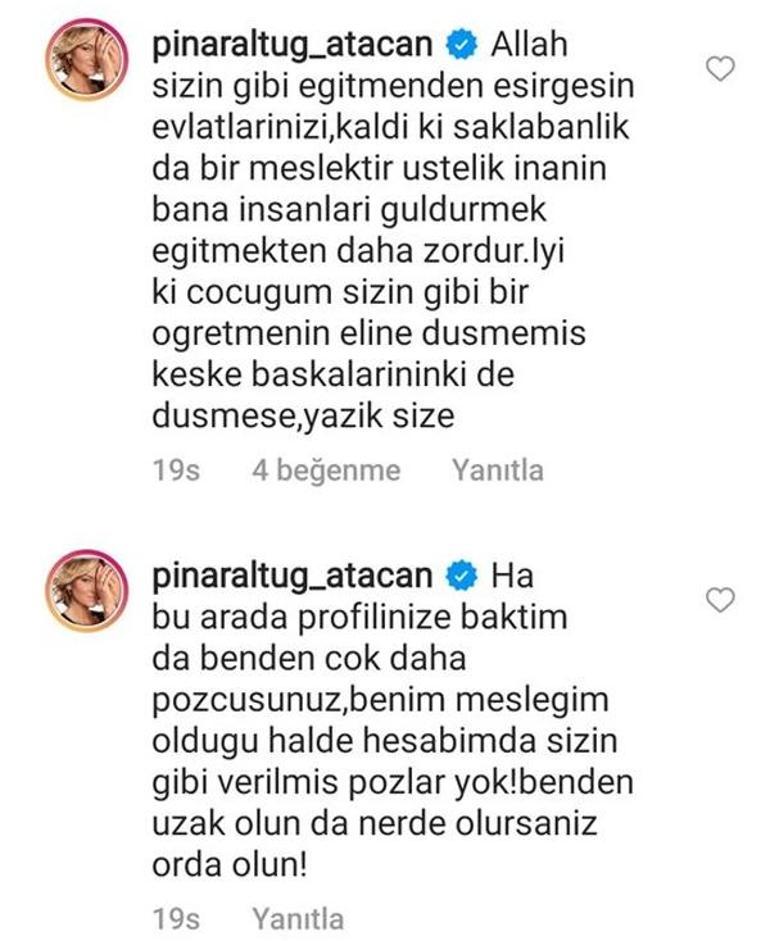 Pınar Altuğdan takipçisine yanıt: Allah sizin gibi birinden esirgesin