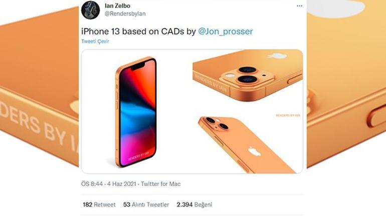 iPhone 13ün daha önce görülmemiş bir rengi sızdırıldı