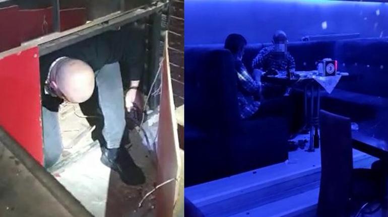 Polisi görünce tuvalete ve sahnenin altındaki bölüme saklandılar