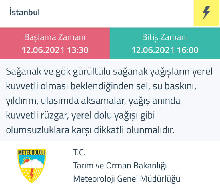Meteorolojiden İstanbula son dakika uyarısı