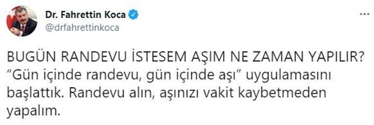 Son dakika... Bakan Kocadan aşı randevusu açıklaması: Başlattık
