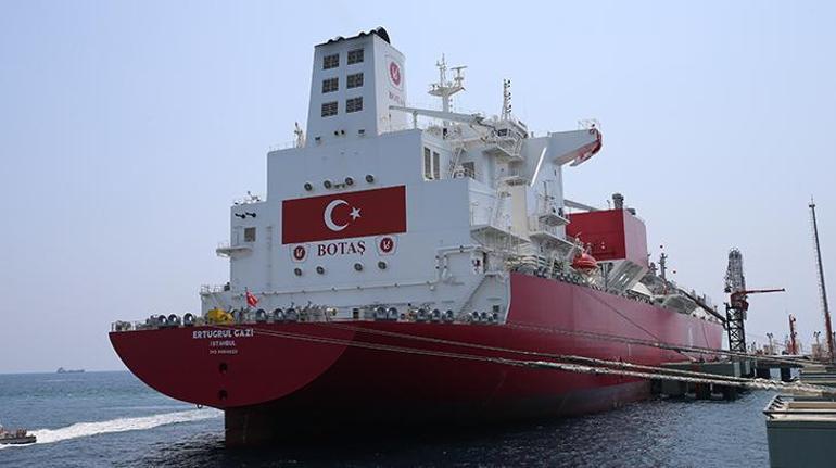 Türkiyenin ilk doğal gaz depolama gemisi Ertuğrul Gazi hizmete girdi