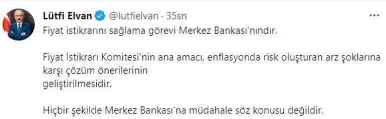 Son dakika: Bakan Elvandan Merkez Bankası açıklaması