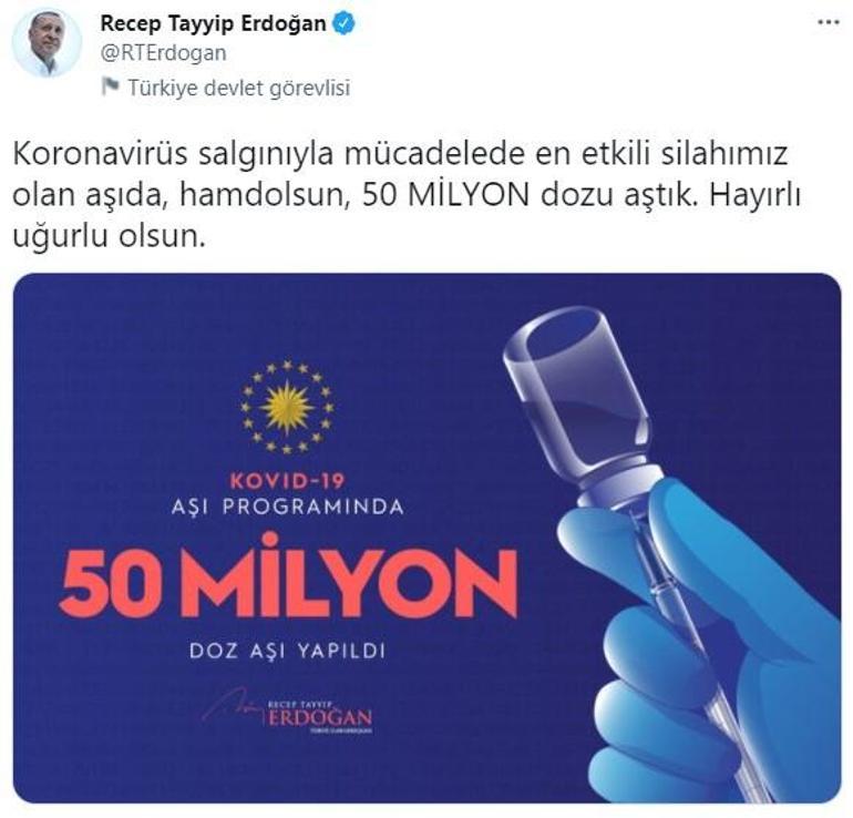 Son dakika... Cumhurbaşkanı Erdoğan, hayırlı olsun deyip paylaştı: 50 milyonu aştı