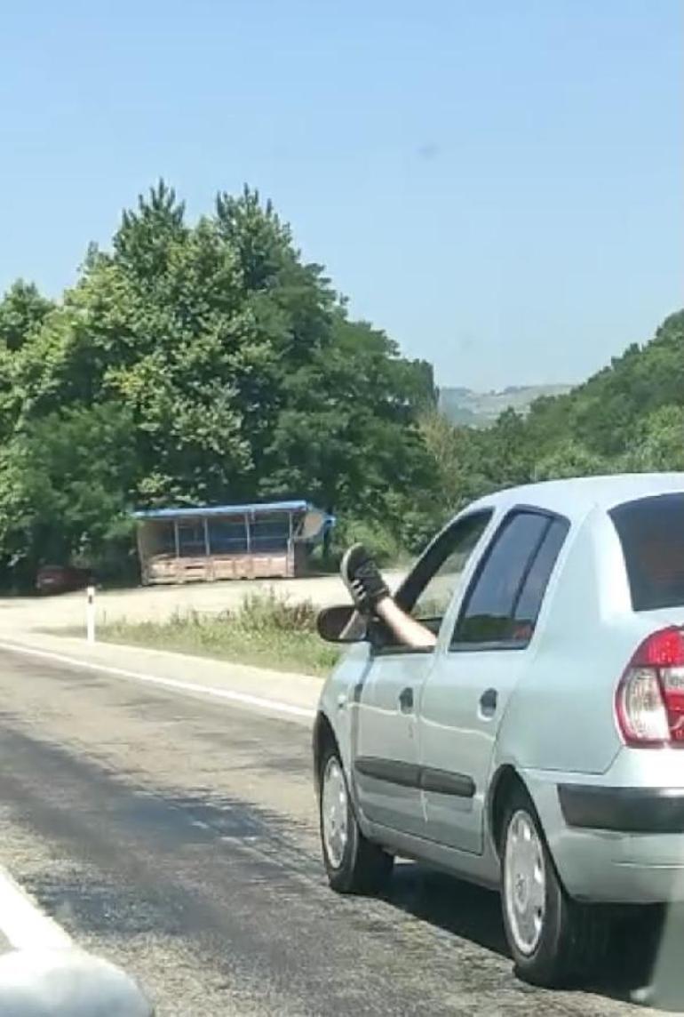 Yoldan geçenler görüntüledi Yaptığı pes dedirtti