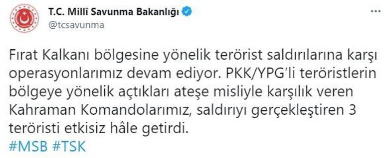 Fırat Kalkanı bölgesinde çatışma PKKlılar vuruldu