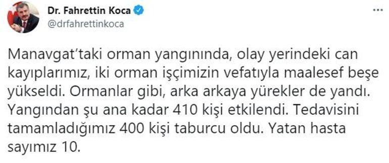 Son dakika... Bakan Kocadan duyurdu 3 bölgede yangınlardan 570 kişi etkilendi