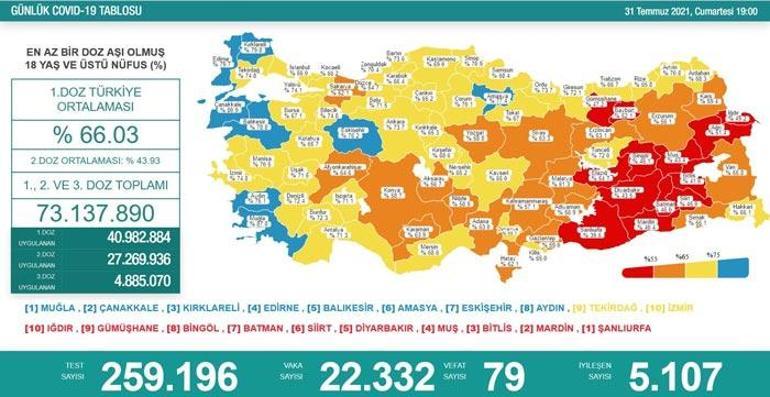 Son dakika: 31 Temmuz koronavirüs tablosu belli oldu İşte vaka sayısı...