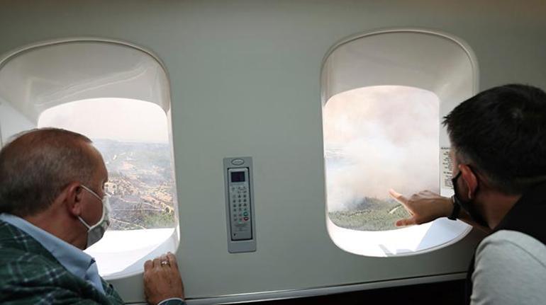 Cumhurbaşkanı yangın bölgelerini ziyaret etti: Uçak sıkıntısının nedeni THK’dır