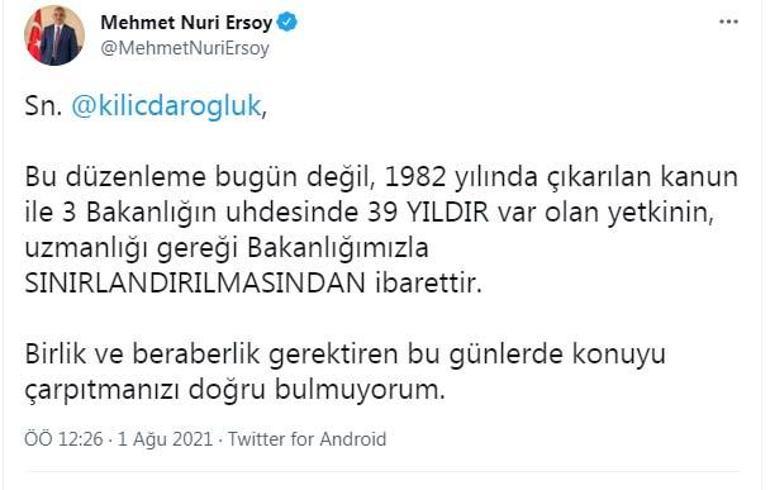 Kılıçdaroğlunun yapılaşma yetkisi iddiasına Bakan Ersoydan yanıt