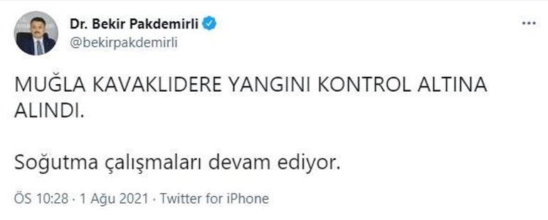 Muğla Kavaklıderedeki yangın kontrol altına alındı