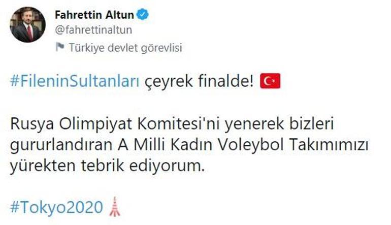 İletişim Başkanı Altundan Filenin Sultanlarına tebrik