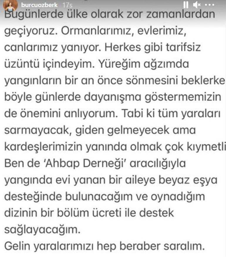 Burcu Özberkten çok anlamlı hareket
