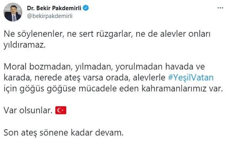 Bakan Pakdemirli: Son ateş sönene kadar devam