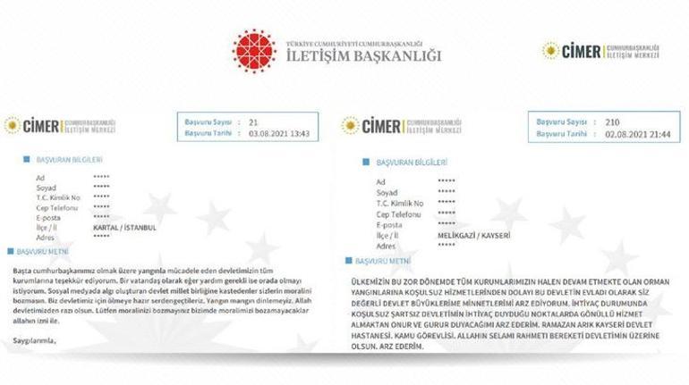 Son dakika... Vatandaşlardan CİMERe mesaj yağdı Yangınla mücadele destek