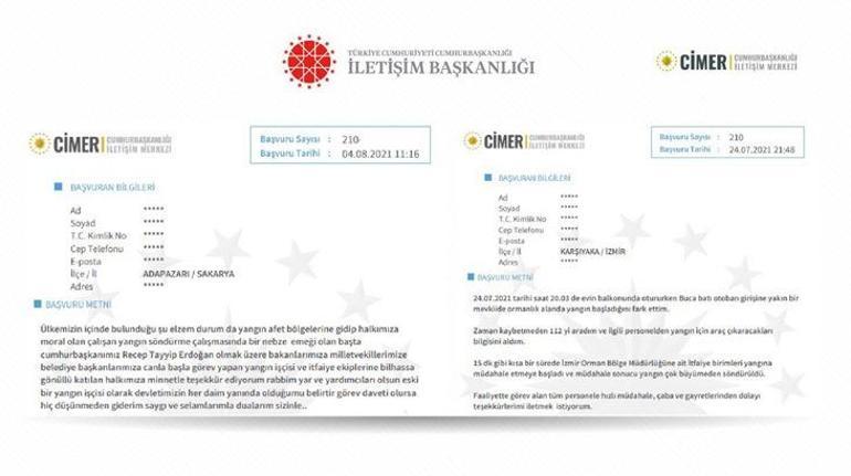 Son dakika... Vatandaşlardan CİMERe mesaj yağdı Yangınla mücadele destek