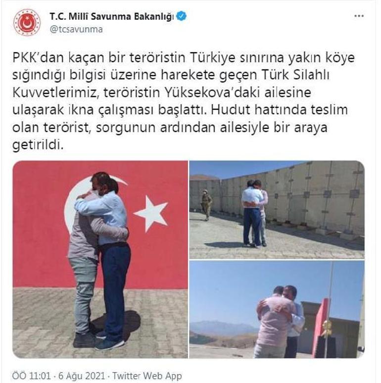 Bakanlık duyurdu: Sınır köyünde PKKlı terörist teslim oldu
