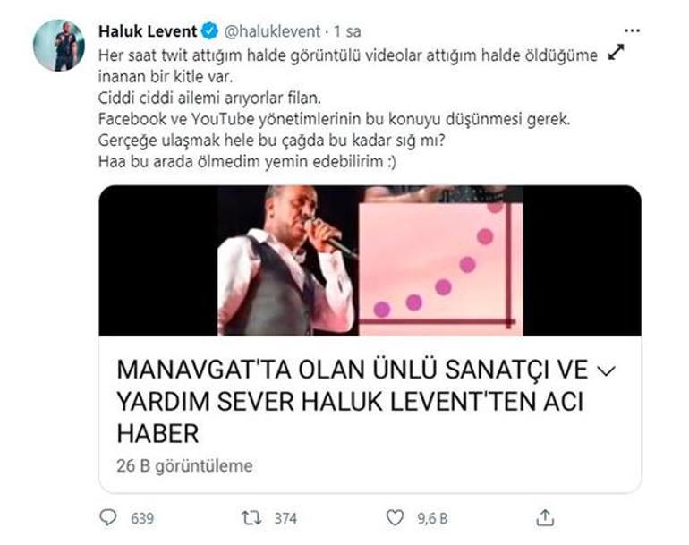 Haluk Levent hakkındaki öldü haberlerine isyan etti