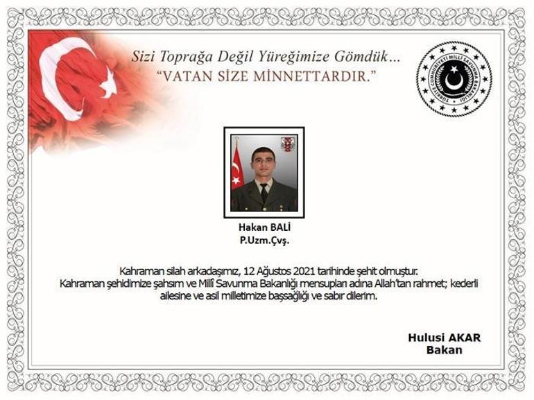 Son dakika MSB acı haberi duyurdu: 1 asker şehit