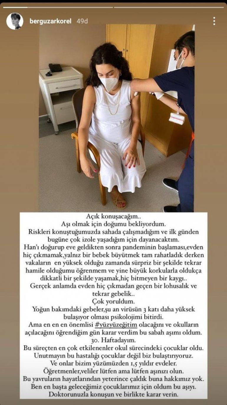 Bergüzar Korelden aşı açıklaması: Çok yoruldum