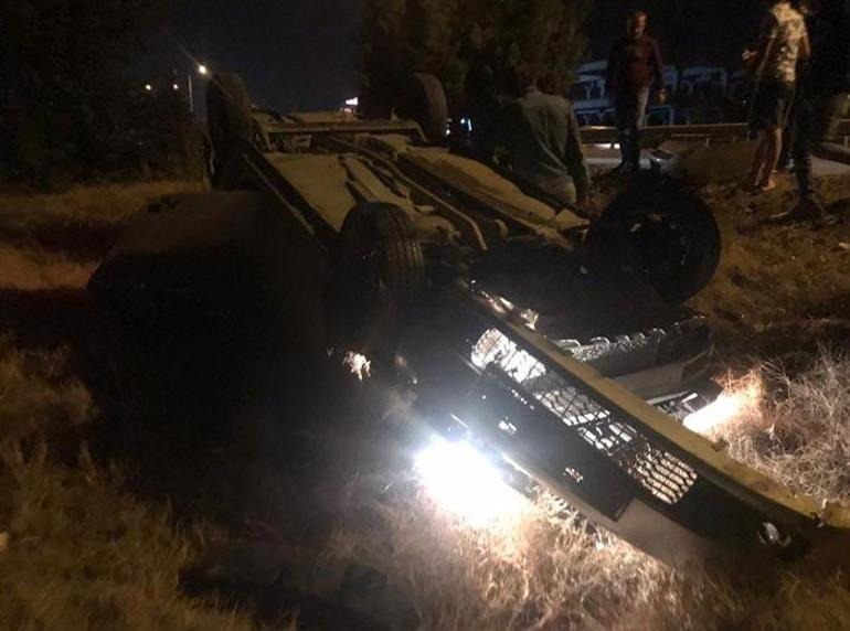 Şarampole devrilen otomobilin sürücüsü ağır yaralandı