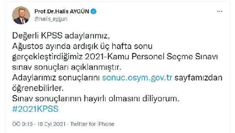 Son dakika KPSS sonuçları açıklandı