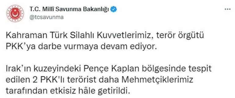 Pençe Kaplan bölgesinde 2 PKKlı etkisiz hale getirildi
