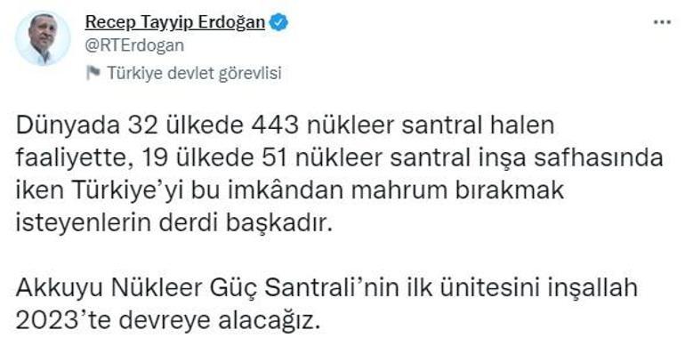 Cumhurbaşkanı Erdoğandan Akkuyu paylaşımı