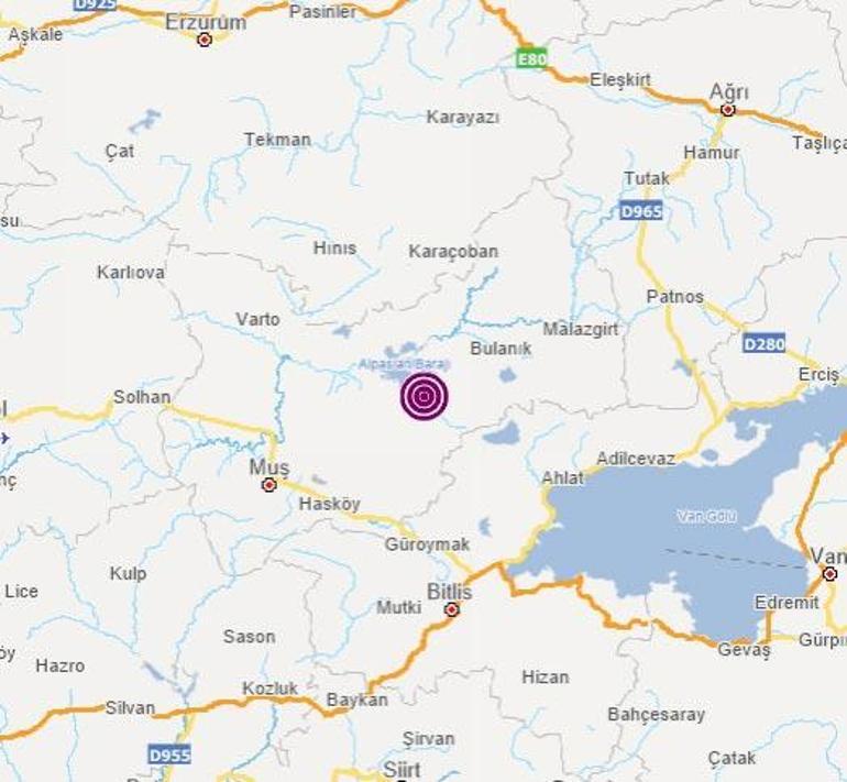 Son dakika Muşta 3,6 büyüklüğünde deprem