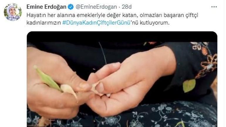 Emine Erdoğan, Dünya Kadın Çiftçiler Gününü kutladı